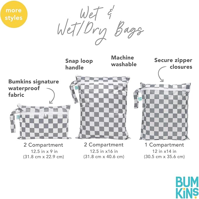 Bumkins - Waterproof Wet Bag, Wet/Dry Clutch & Clear Travel Bags - - Image 6