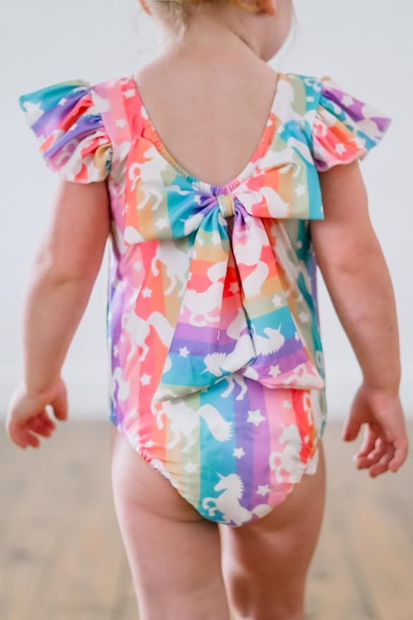 Toddler Girl Baby Ruffles Mermaid Fish Scale Swimsuit One Piece Swimwear - Image 3
