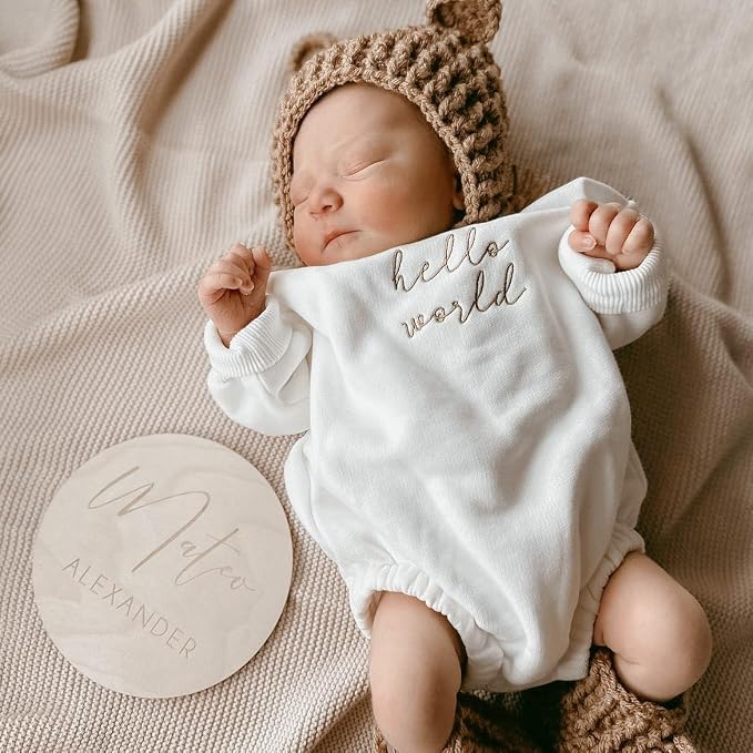 VISGOGO Newborn Infant Baby Boy Girls Oversized Romper Little Dude Sweater - Image 2