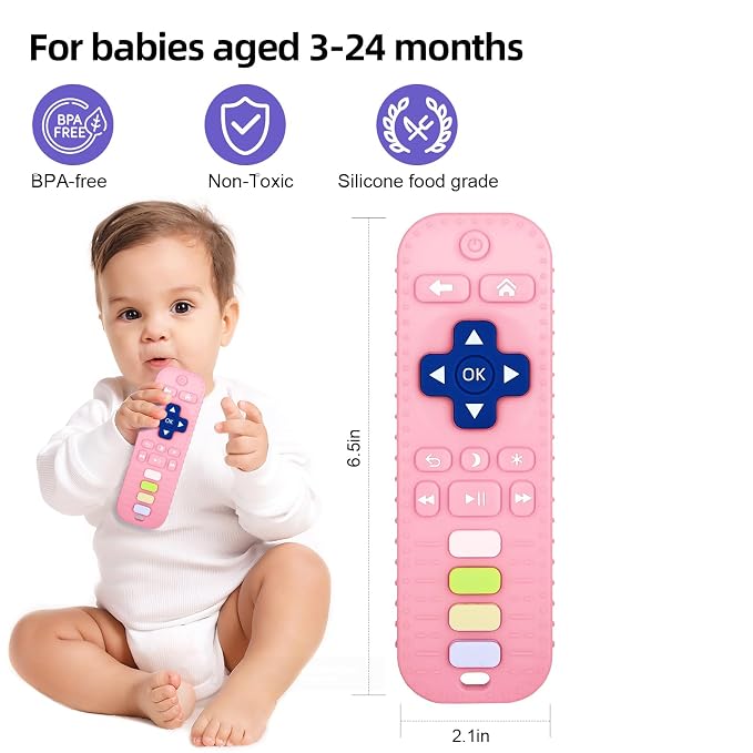 Chuya Silicone Remote Teethers Baby Teething Toys, TV Remote Teether - Image 2