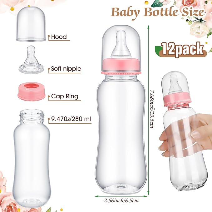 TrelaCo Floral Cool Baby Shower Games Bottle Chug Sign Wooden Floral Gift Sets - Image 5