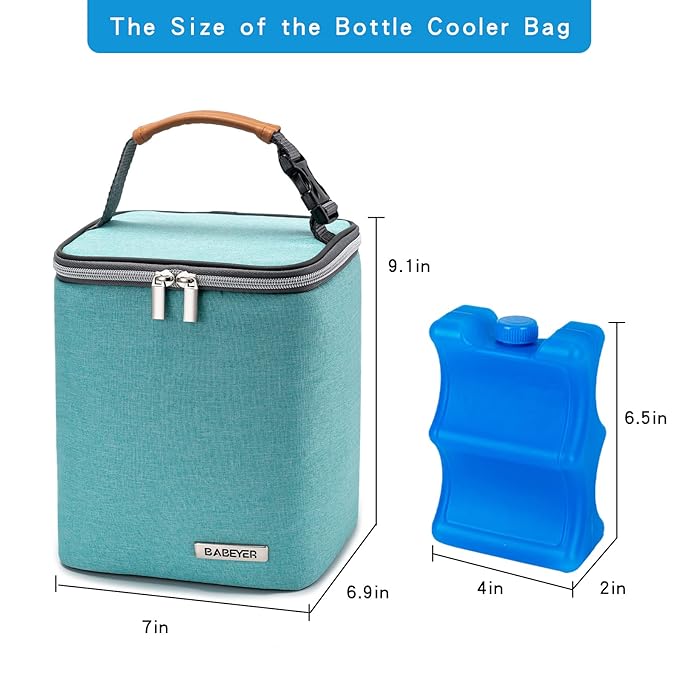 Breast Milk Cooler Bag with Ice Pack Fits 4 Baby Bottles Up to 9 Ounce - Image 5
