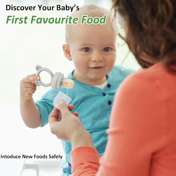 JEXFUN Baby Fruit Food Feeder & Mini Freezer Nibble Tray Combo, Breastmilk - Image 6