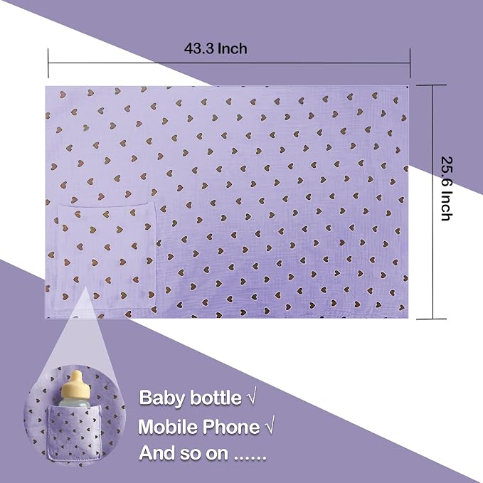 Muslin Nursing Covers for Breastfeeding, Arch Neckline Breast Feeding Covers - Image 3