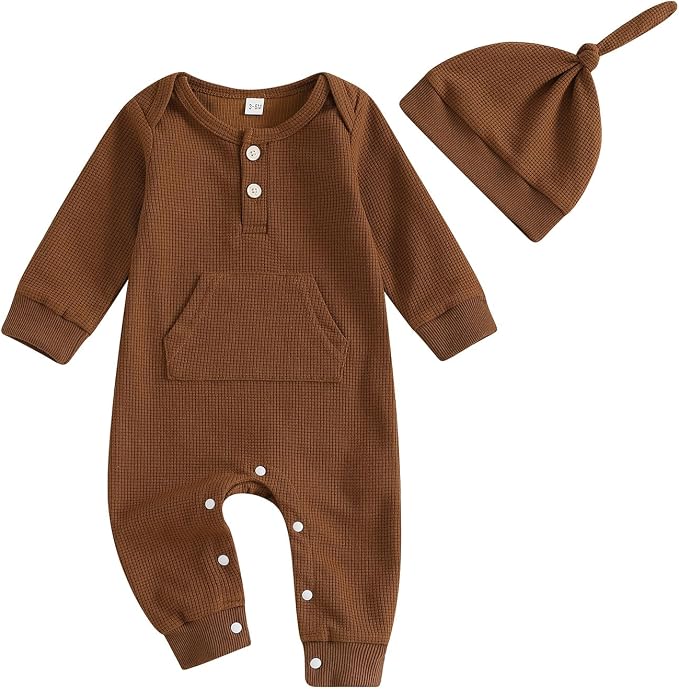 Kuriozud Newborn Infant Unisex Baby Boy Girl Clothes Button Romper Jumpsuit by Kuriozud