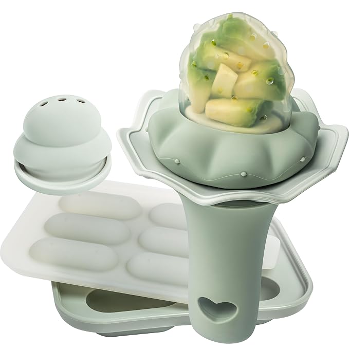 Moonkie Baby Fruit Feeder with Freezer Tray, BPA Free Silicone Food Feeder by Moonkie