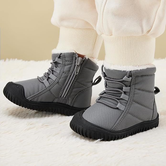BMCiTYBM Toddler Baby Snow Boots Winter Shoes Boys Girls Cold Weather Baby Faux - Image 2