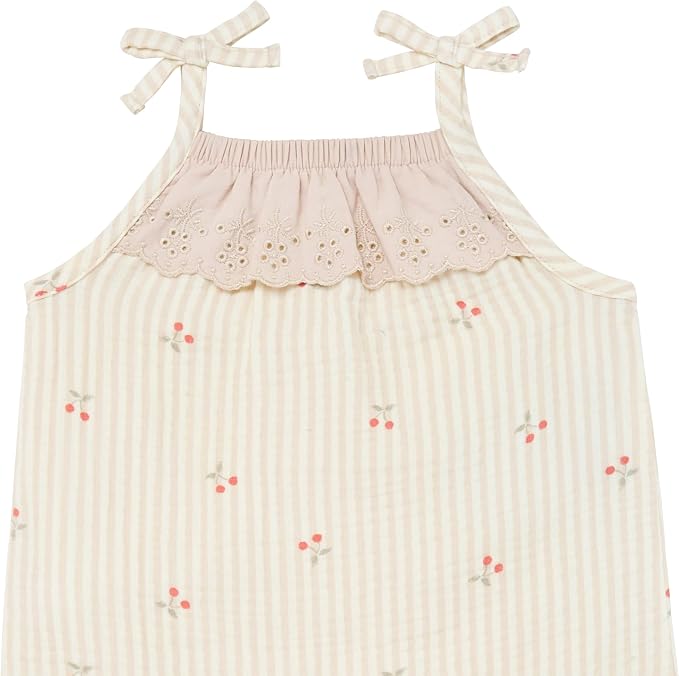 Modern Moments by Gerber baby-girls Self Eyelet Ruffle Long Leg Romper - Image 2