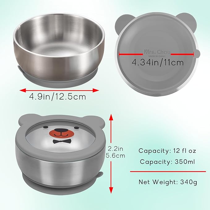 BPA-Free 100% Food-Grade Stainless Steel Baby Bowls - Image 9
