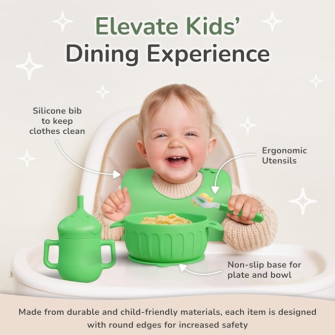 mimi & kiki BPA-Free Silicone Baby Feeding Set, Baby Plates and Bowls Set - Image 6