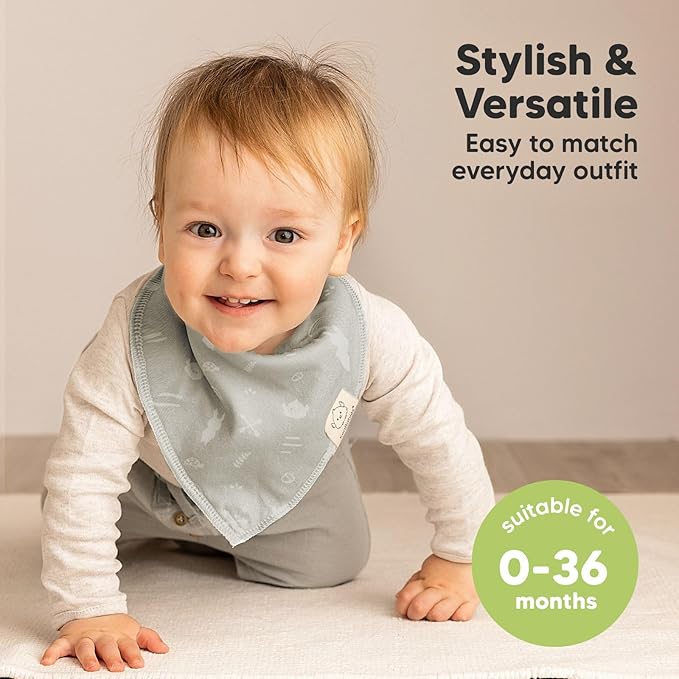 8-Pack Organic Baby Bandana Bibs - Image 4