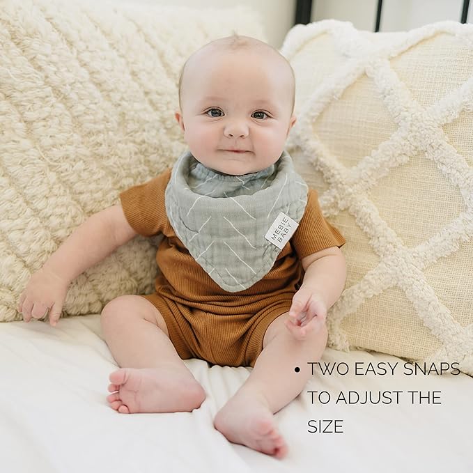 Mebie Baby Muslin Cotton Bib, 3 pack, Baby Bib Set - Image 4