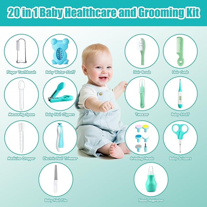 Baby Healthcare and Grooming Kit, 20 in 1 Portable Baby Safety Care Set - Image 2