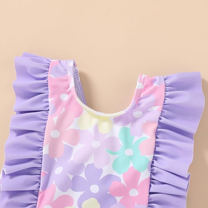 Newborn Baby Girl Ruffle Swimsuit Infant Toddler One Piece Floral Bikini Beach - Image 4
