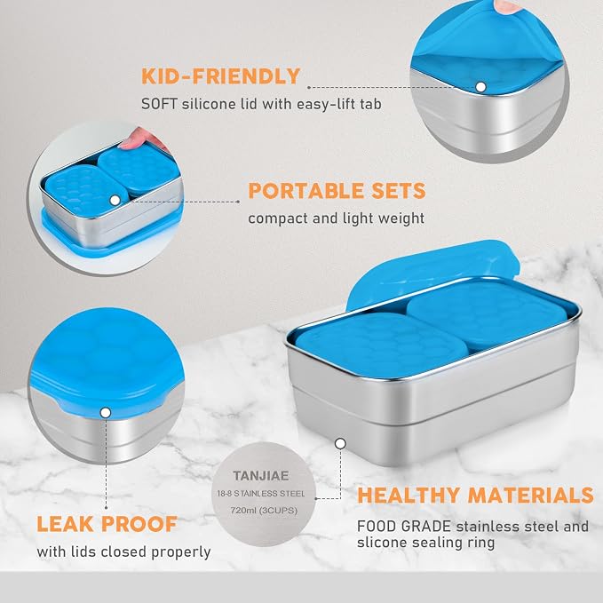 Small Stainless Steel Lunch Containers - Image 3