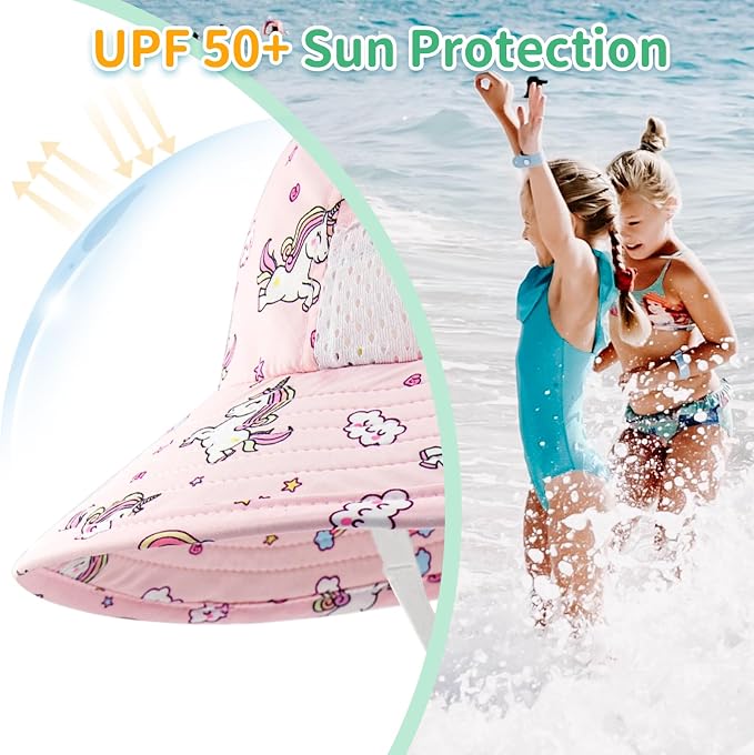 XIAOHAWANG Girls Sun Hat Baby Beach Hats Boys UPF 50+ Kids Summer Protection - Image 2