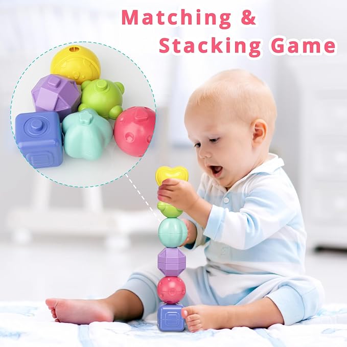 Montessori Toys for Toddlers, 7-in-1 Activity Cube, Shape Sorter Toy| Baby - Image 3
