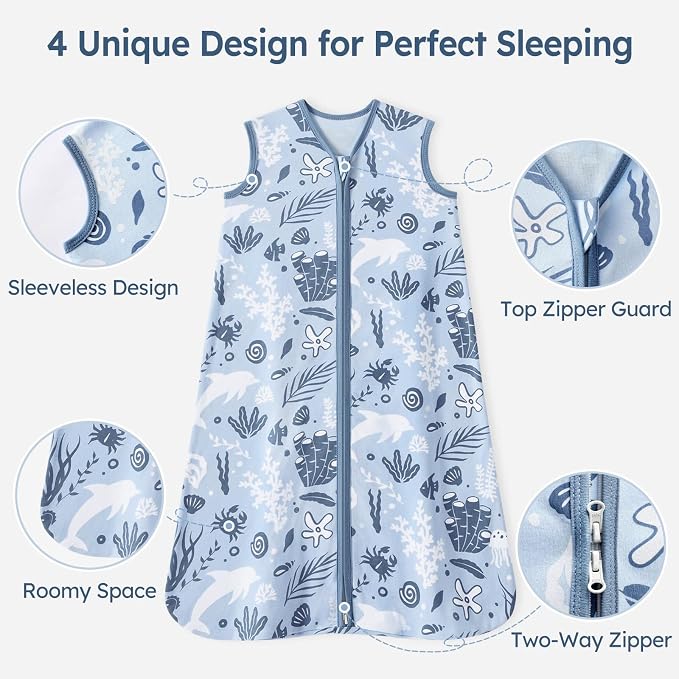 Baby Sleep Sack 12-18 Months 100% Cotton Lightweight 0.5 TOG Wearable Blanket - Image 3