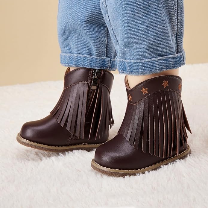 BMCiTYBM Baby Cowboy Cowgirl Boots Infant Western Shoes Boys Girls Round Toe - Image 2