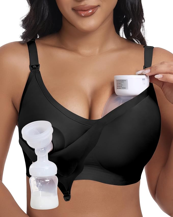 As Fairy Wireless Seamless Pumping Bra Hands Free Nursing Bra Wirefree Comfort by AsFairy