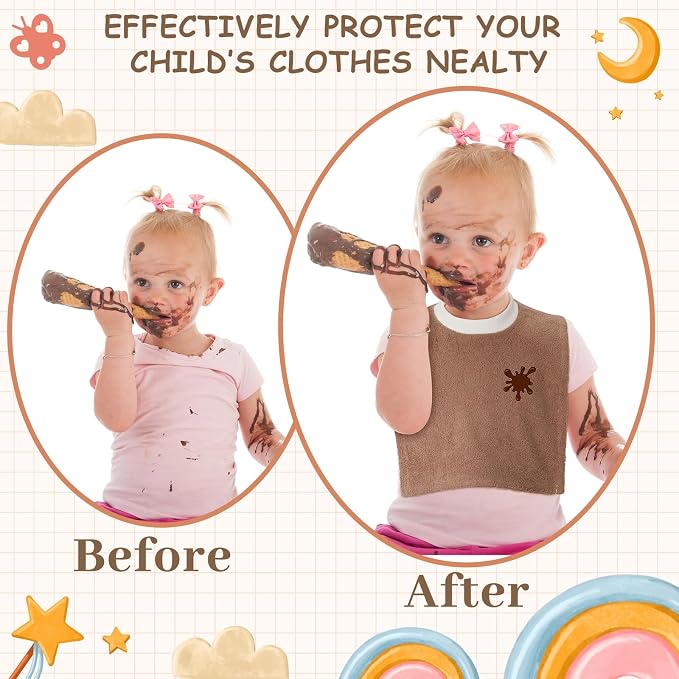 Foaincore 6 Pcs Pullover Baby Bibs Cotton Terry Toddler Absorbent Infant - Image 4