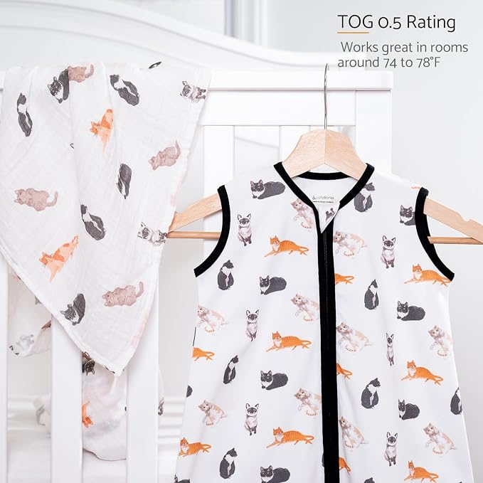 LollyBanks Baby Sleep Sack, 100% Cotton Wearable Blanket 2-Way Zipper Sleep - Image 5