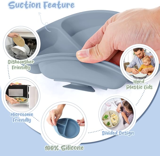 Meanplan 6 Pack Suction Plates for Toddlers - Image 4