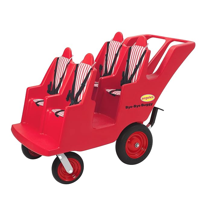 Children’s Factory 4 Passenger Bye-Bye Buggy, Daycare or Preschool Stroller by Angeles