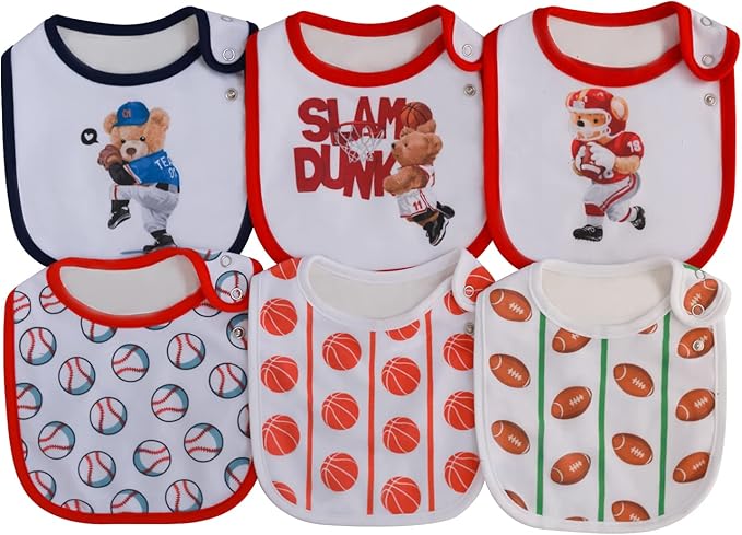 Maiwa 6 Pack Waterproof Cotton Baby Bibs by maiwa