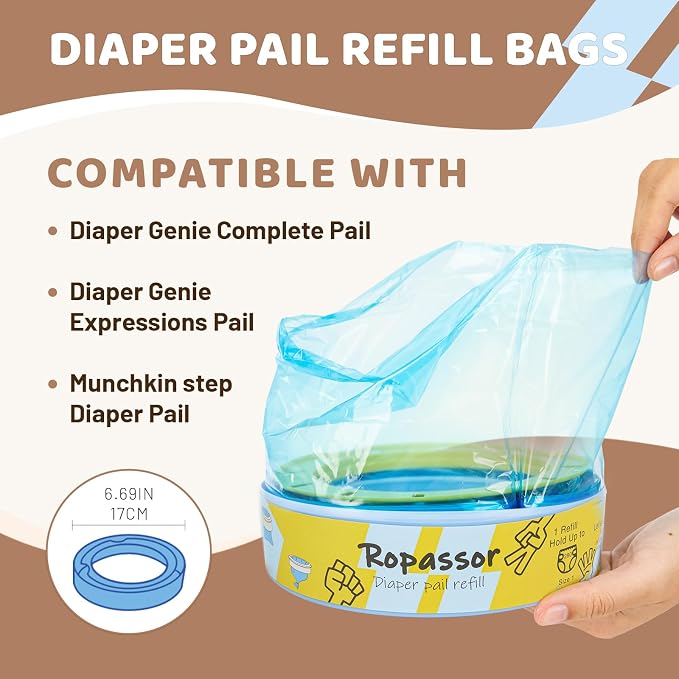 Diaper Pail Refill Bags for Genie Complete/Expressions & Munchkin Step Diaper - Image 2