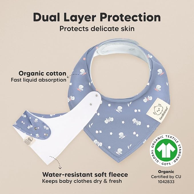 8-Pack Organic Baby Bandana Bibs - Image 2