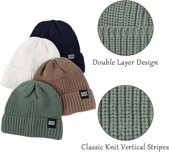 JANGANNSA Simple Knitted Baby Beanie Hip-Hop Boys Winter Hat Toddler Kids Bonnet - Image 4