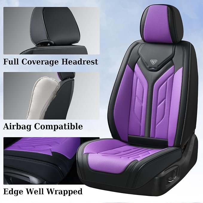 Coverado Car Seat Covers Full Set, Car Seat Protectors Leather Seat Covers - Image 3