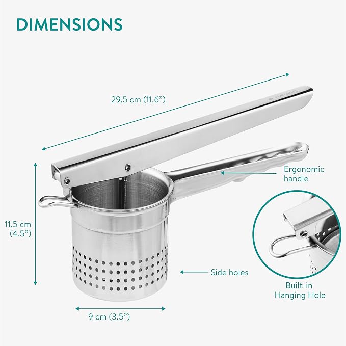 Navaris Stainless Steel Potato Ricer - Image 5