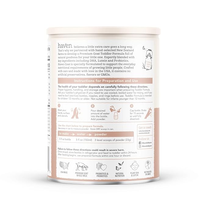 Haven Goat Toddler Formula, Grass Fed Whole Goat Milk Powder - Image 7