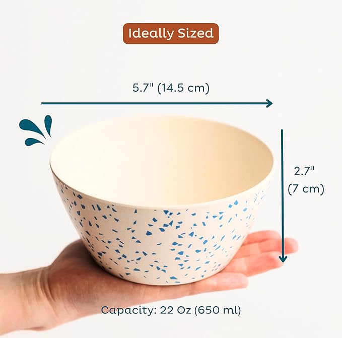 Nook Theory 4 Pack Bamboo Bowls - 22 Oz Reusable Bowl - Image 7