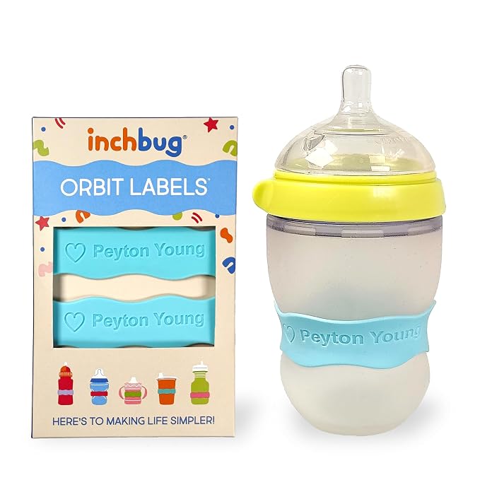 InchBug Orbit Labels Baby Bottle and Water Bottle Silicone Name Bands – - Image 2