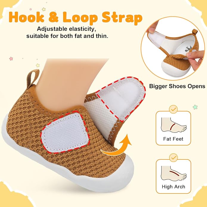 FEETCITY Baby First Walking Shoes Wide Baby Shoes Infant Sneakers Newborn Crib - Image 4