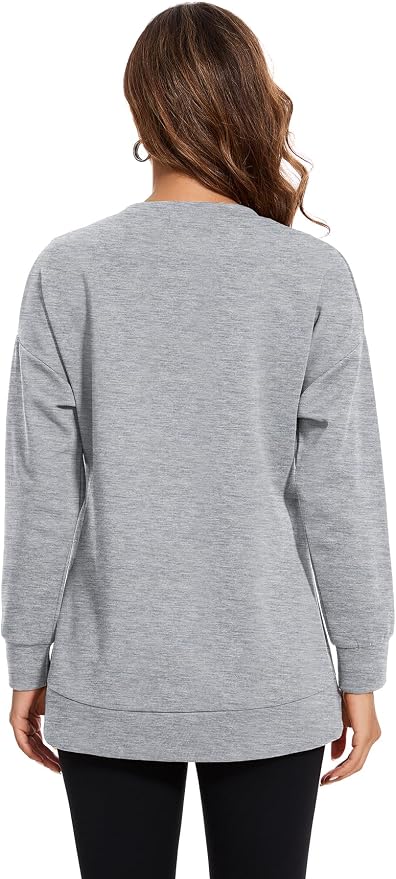 Smallshow Women's Nursing Tops Sweatshirt Long Sleeve Side Split Breastfeeding - Image 4