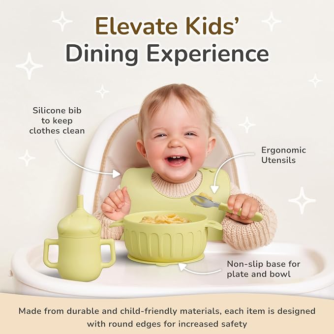 mimi & kiki BPA-Free Silicone Baby Feeding Set, Baby Plates and Bowls Set - Image 6