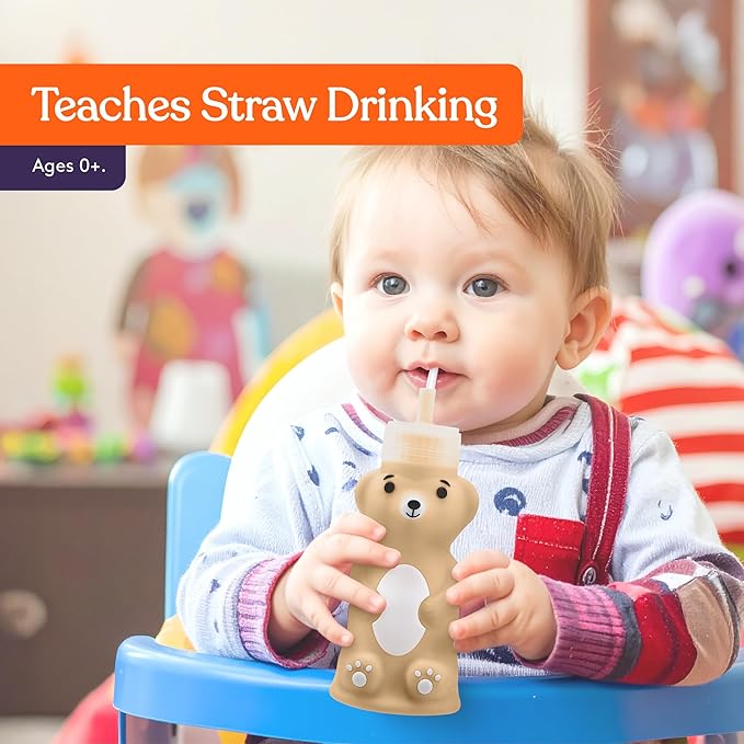 Special Supplies Honey Bear Straw Cup Long Straws, Squeezable Therapy and - Image 5