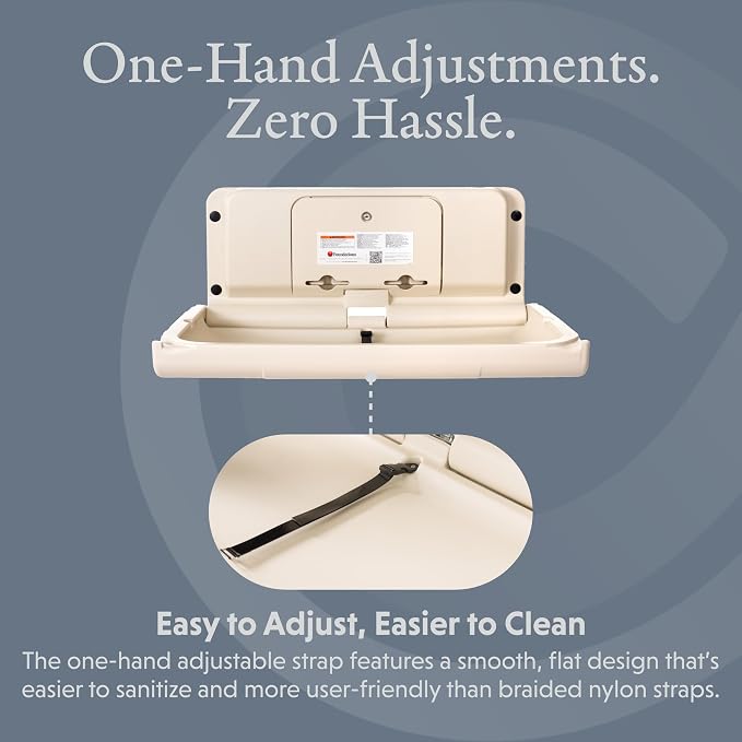 Foundations Ultra Horizontal Wall Mounted Baby Diaper Changing Station - Image 6