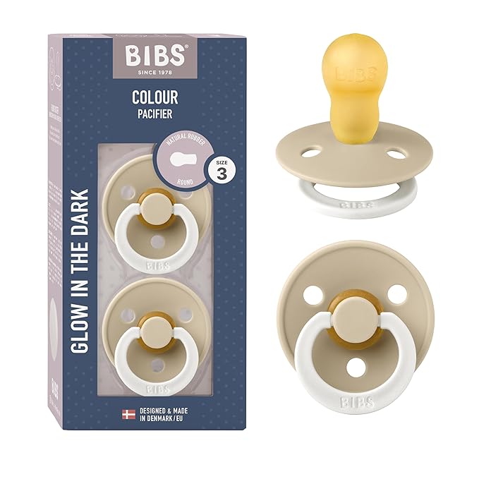 BIBS Pacifiers Colour Collection | Natural Rubber Baby Pacifier | Round Nipple by BIBS