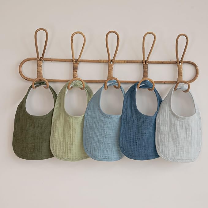 GLLQUEN BABY Muslin Drool Bibs for Boys Girls 6 Pack, Adjustable Baby Bibs for - Image 7