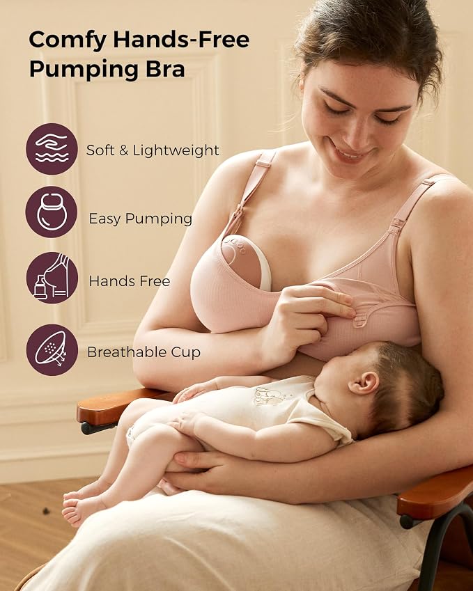 Momcozy Hands-Free Pumping Bra, Wireless & Seamless HF010 Breast Pump Bra - Image 2