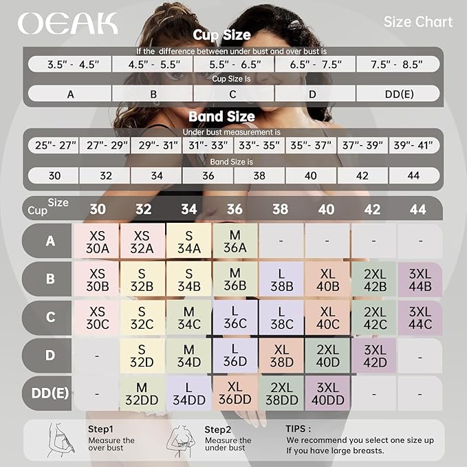 OEAK Womens Deep V Bras Wireless Comfortable Bra Supportive No Underwire Bras - Image 6