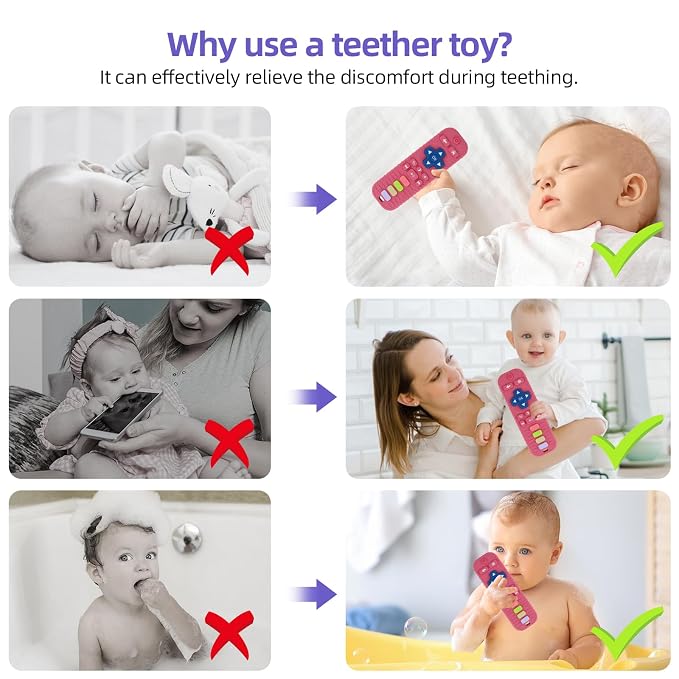 Baby Teether Toy for Babies 3-24 Months TV Remote Control Shape Chew Toy - Image 3