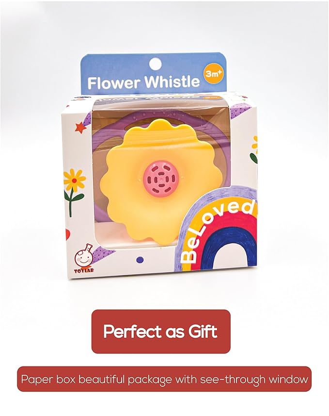 BaBeloved Flower Whistle Baby Teething Toys Multiple Sensory Montessori Baby - Image 5