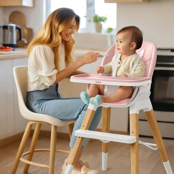 8 in 1 Highchair, Convertible Wooden Baby High Chair - Image 5