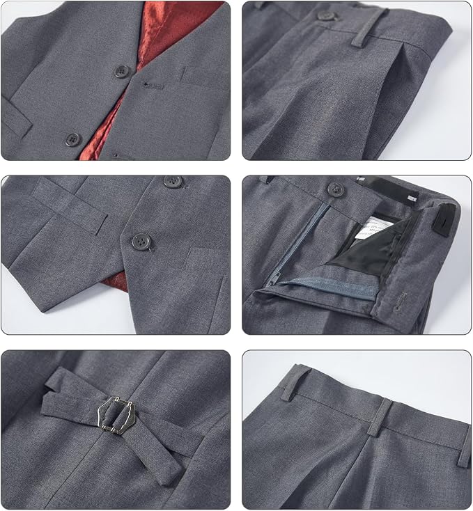 Boys Vest Set Formal Dress Suits Wedding Outfit Dresswear - Image 5